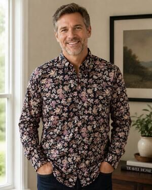 Paisley & Gray Button Down Floral Botanical Shirt Long Sleeve XL Modern